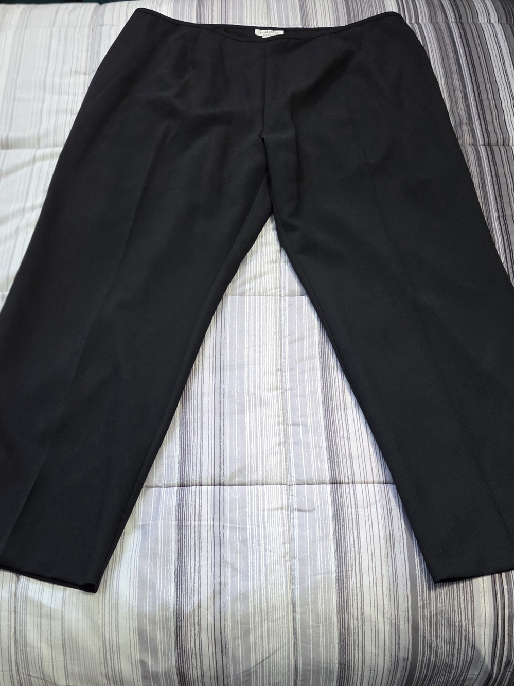 Isabella Tailored Black Wide Leg Suit Trousers Front Crease Flowy Corporate Chic